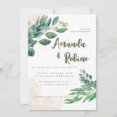 Minimal Greenery Eucalyptus Wedding Einladung (Vorderseite)