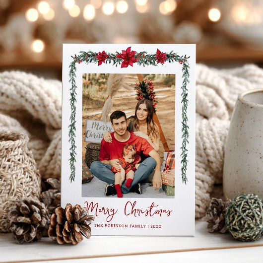 Minimal Greenery Garland Frohe Weihnachten 1 Foto