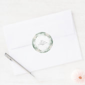 Minimal Greenery Monogram Round Aufkleber (Umschlag)