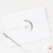 Minimal Greenery Monogram Round Aufkleber (Umschlag)