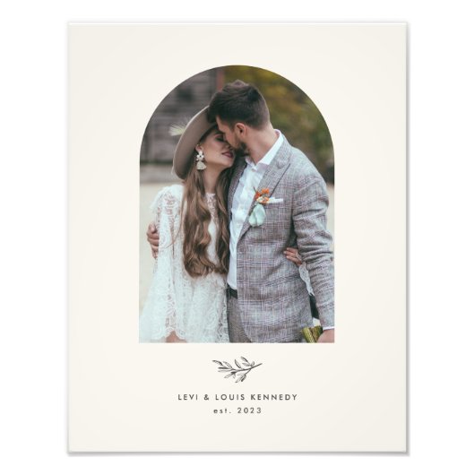 Minimal Greenery Wedding Family Fotodruck (Vorne)