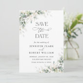 Minimal Greenery Wedding Save The Date (Stehend Vorderseite)