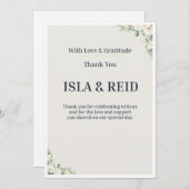 Minimal Greenery Wedding Thank You Card Einladung (Vorne/Hinten)