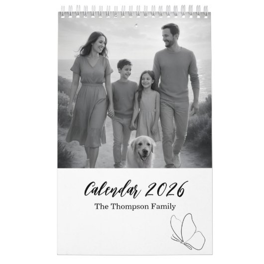 Minimal Grey and White Family Moments 14-Photo Kalender (Titelbild)