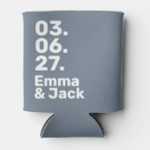 Minimal grey bold modern wedding date and names dosenkühler (Vorderseite)