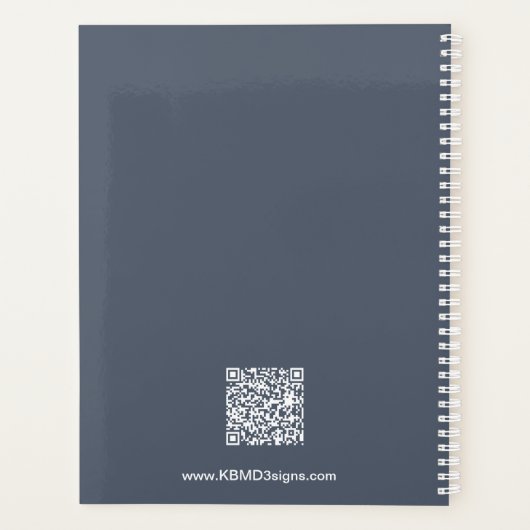 Minimal Grey White Dumbbell Motto Workout Schedule Planer (Rückseite)