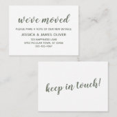 Minimal grün auf der weißen "We ve Moved"-Karte Visitenkarte (Vorne/Hinten)
