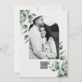 Minimal Grün Blätter Moderne Weiß Vielen Dank Einladung (Rückseite)