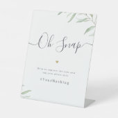 Minimal Grün Drehbuch rustikale Hochzeit Oh Snap Sockelschild (Vorderseite)