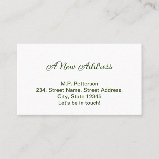 Minimal grün haben wir hinzugefügt Name Adresse Te Visitenkarte (Vorderseite)