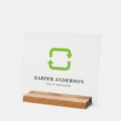 Minimal grün Öko freundlich Beruflich Acrylschild (Winkel)