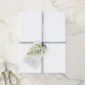 Minimal grüne Aquarellbinde Geschenkanhänger (Mit Garn)