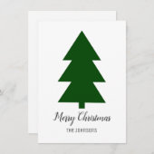 Minimal grüner Weihnachtsbaum Clean Simple Feiertagskarte (Vorne/Hinten)