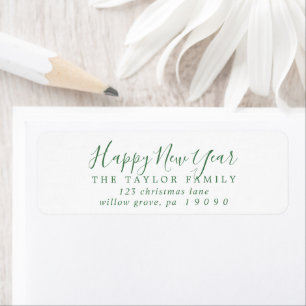 Minimal grünes Happy New Year Rücksendeadresse Lab