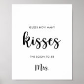 Minimal Guess How Many Kisses Bridal Shower Game  Poster (Vorne)