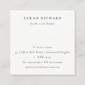 Minimal Haarstylist Elfenbeinhaarschere Danke Quadratische Visitenkarte (Rückseite)