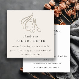 Minimal Haarstylist Elfenbeinhaarschere Danke Quadratische Visitenkarte