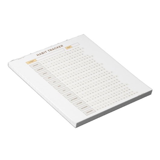 Minimal Habit Tracker Beige Grid Design Notizblock (angewinkelt)