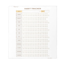 Minimal Habit Tracker Beige Grid Design Notizblock