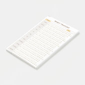 Minimal Habit Tracker Beige Grid Design Post-it Klebezettel (angewinkelt)