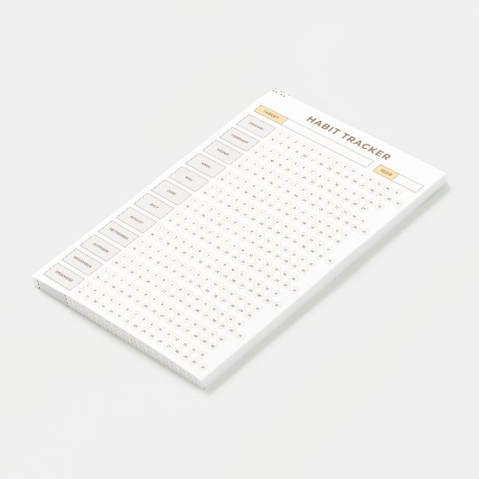 Minimal Habit Tracker Beige Grid Design Post-it Klebezettel (angewinkelt)