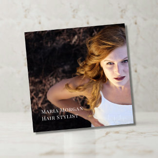 Minimal Hair Stylist Business Quadratische Visitenkarte