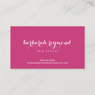Minimal Hair Stylist (Zollberuf) fuchsia Visitenkarte