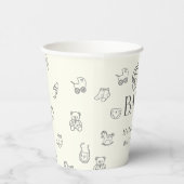 Minimal Hand Drawn Gender Neutral Baby Shower Pappbecher (Rechts)