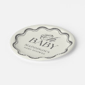 Minimal Hand Drawn Gender Neutral Baby Shower Pappteller (Schrägansicht)