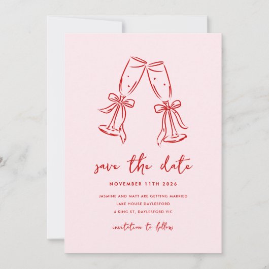 Minimal Hand Drawn Whimsical Doodle Save The Date (Vorderseite)