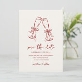 Minimal Hand Drawn Whimsical Doodle Save The Date (Stehend Vorderseite)