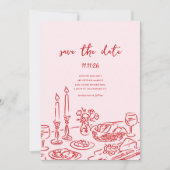 Minimal Hand Drawn Whimsical Doodle Save The Date (Vorderseite)