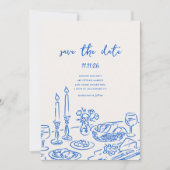Minimal Hand Drawn Whimsical Doodle Save The Date (Vorderseite)