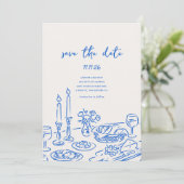 Minimal Hand Drawn Whimsical Doodle Save The Date (Stehend Vorderseite)