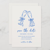 Minimal Hand Drawn Whimsical Doodle Save The Date (Vorne/Hinten)