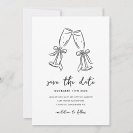 Minimal Hand Drawn Whimsical Doodle Save The Date