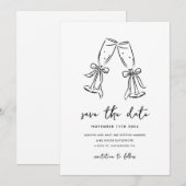Minimal Hand Drawn Whimsical Doodle Save The Date (Vorne/Hinten)
