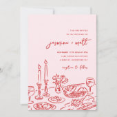 Minimal Hand Drawn Whimsical Doodle Wedding Invite Save The Date (Vorderseite)