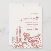 Minimal Hand Drawn Whimsical Doodle Wedding Invite Save The Date (Vorderseite)