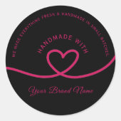 Minimal Hand made love heart Personalized Sticker (Vorderseite)