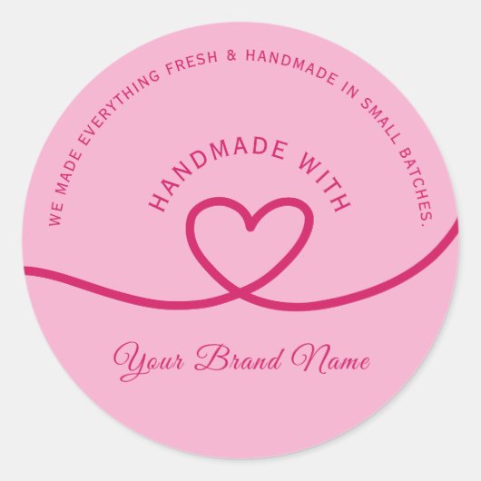 Minimal Hand made love heart Personalized Sticker (Vorderseite)