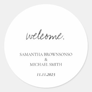 Minimal handgeschriebene Hochzeit Sichern Sie das  Runder Aufkleber