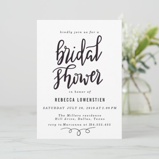 Minimal handgeschriebenes Elegantes Brautparty-Skr Einladung (Stehend Vorderseite)