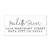 Minimal handgeschriebenes Skript Moderne Rücksende Gummistempel (Prägung)