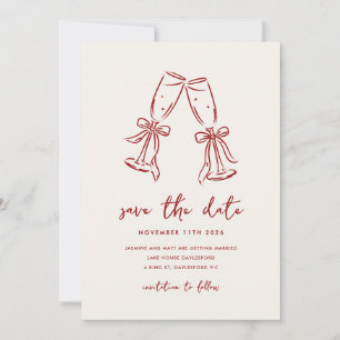 Minimal Handgezeichnete Verspielte Doodle Save-The Save The Date