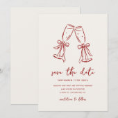 Minimal Handgezeichnete Verspielte Doodle Save-The Save The Date (Vorne/Hinten)