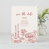 Minimal Handgezeichnete Whimsical Doodle Save-the- Save The Date (Stehend Vorderseite)