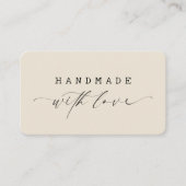 Minimal Handmade with Love Script Custom Logo Visitenkarte (Vorderseite)