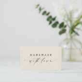 Minimal Handmade with Love Script Custom Logo  Visitenkarte (Stehend Vorderseite)