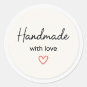 Minimal handmade with love sticker (Vorderseite)